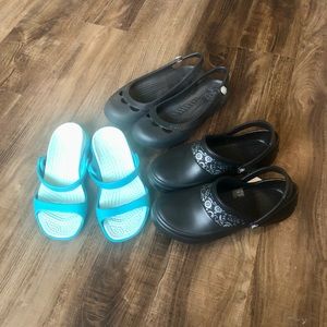 3 pairs of crocs!